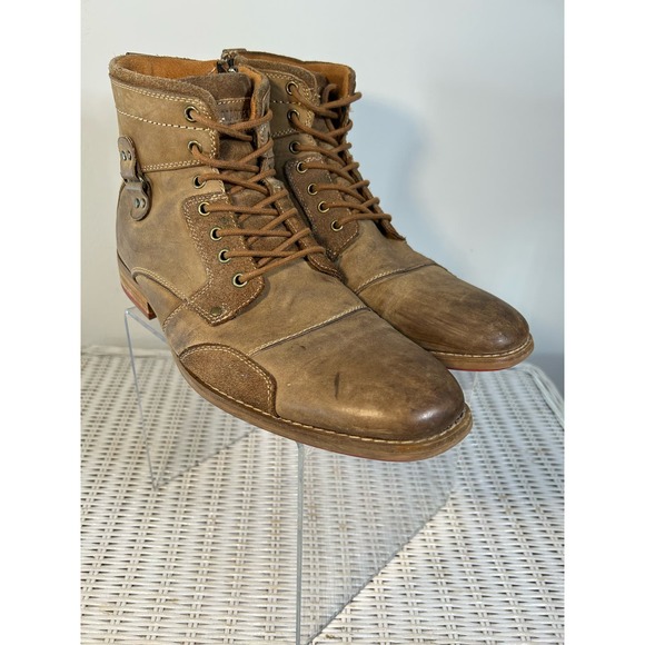 Steve Maddens Men’s Ranter Combat Boot Size 10.5 Tan Contrast - Picture 8 of 12